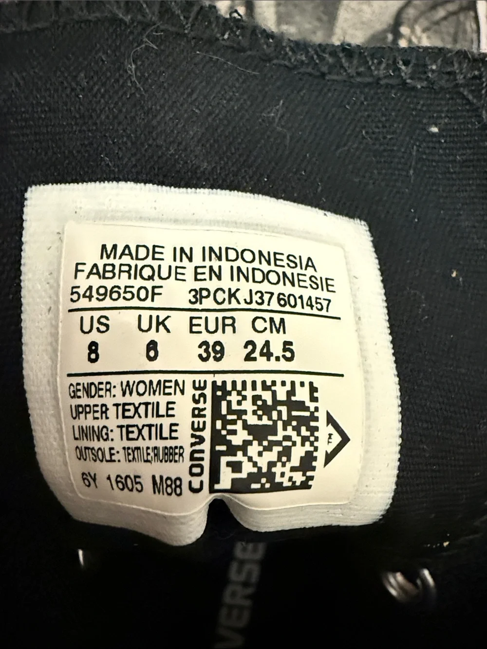 Converse High Top Sneakers in Black and White Geometric Print